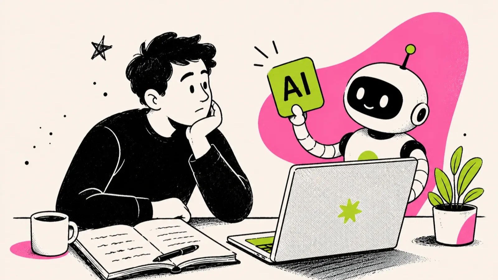 A writer working with an AI assistant on an article draft