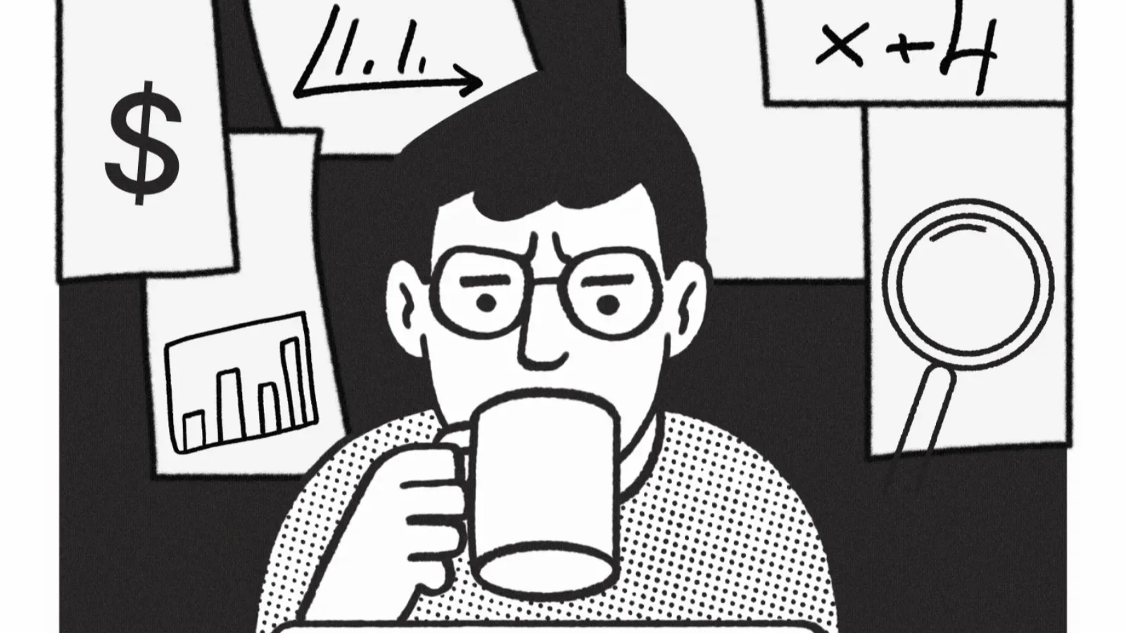 A marketing lead reviewing charts, research and budget decisions