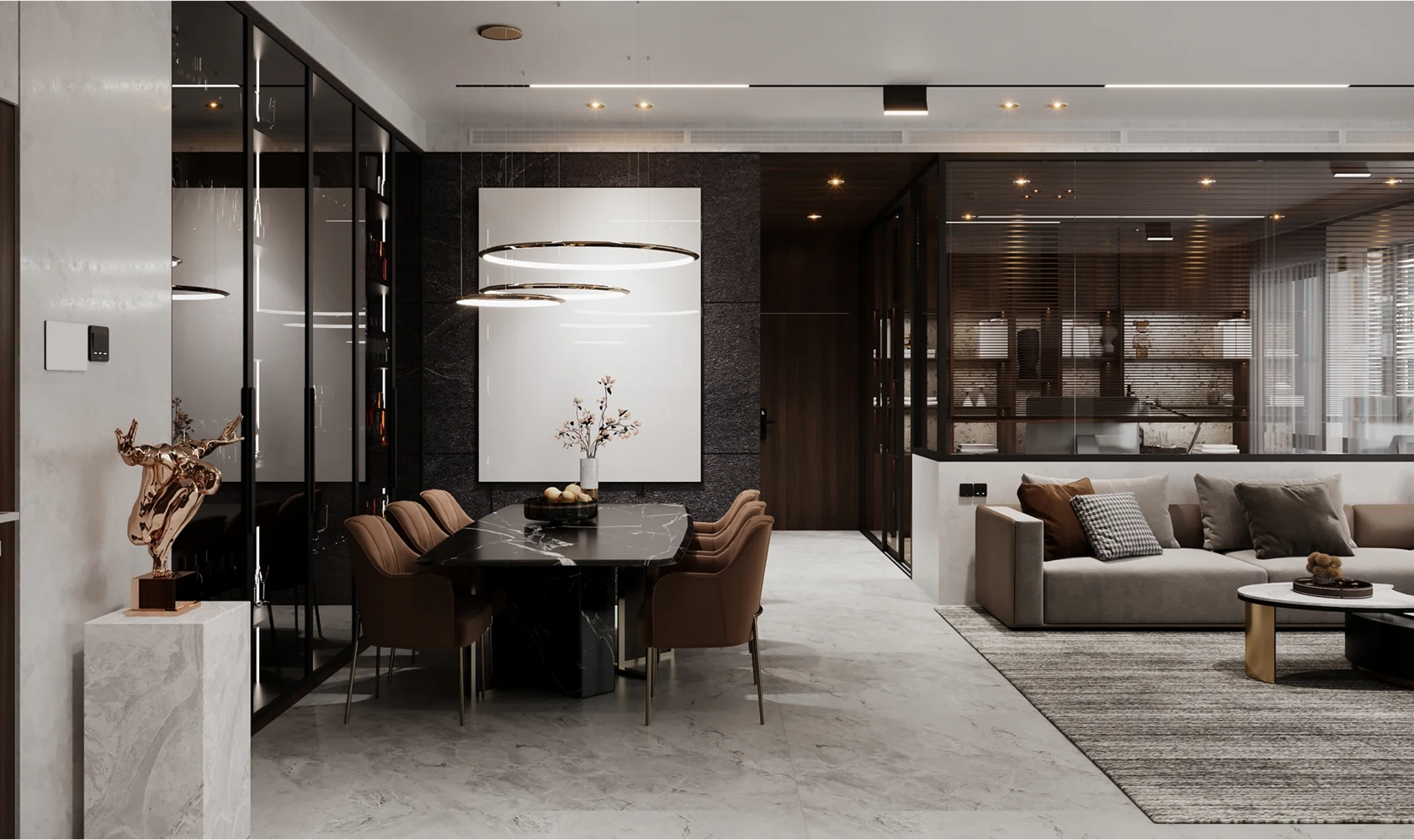 A completed interior